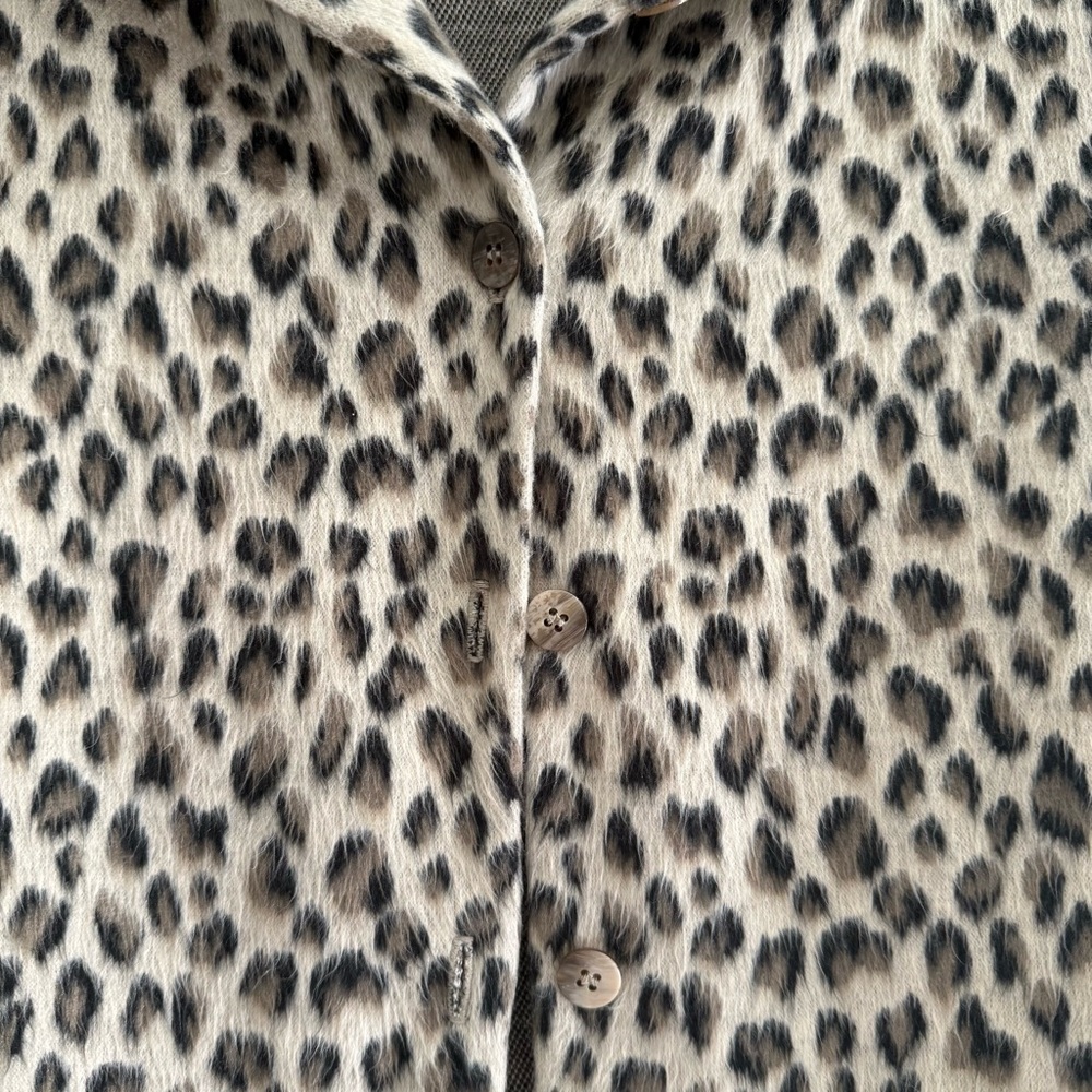 Leopard Print Button Up Teddy Jacket - image 4